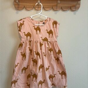 Tea Collection Pink Dress with Camel Print